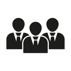 The management icon. Team and group, teamwork, people, alliance symbol. UI. Web. Logo. Sign. Flat design. App.