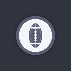 american football round flat icon, football symbol, vector illustration