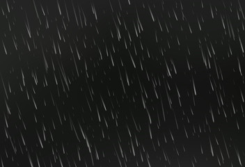Rain on black. Vector rain texture. Abstract vector background