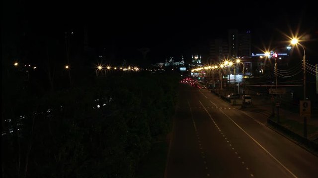 Night time-lapse of Traffic in moderm city