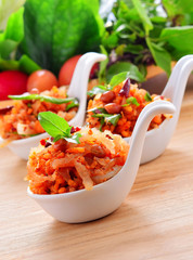 Thai food,Spicy Salad of Curried Rice Croquettes,Yam Naem Khao T