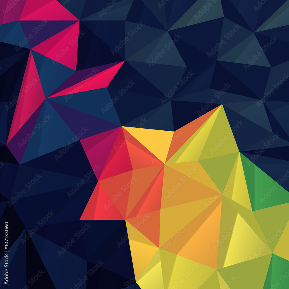 Poster abstract colorful triangles background