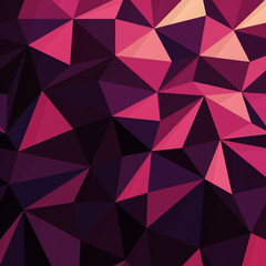 Fototapeta premium Triangular Low Poly Dark Pink Pattern
