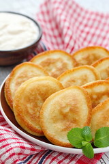 Pancakes with sour cream