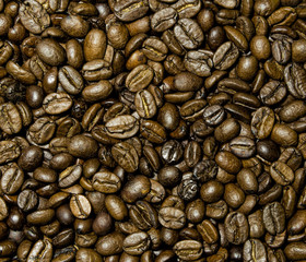 background , natural grain of black coffee