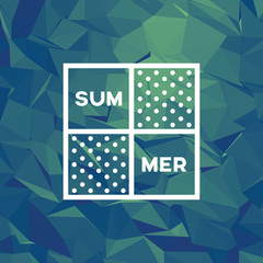 Summer low poly background. Underwater colors polygonal vector wallpaper.