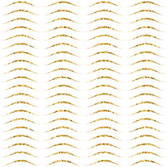 Gold wave seamless pattern. Golden glitter on white background. Abstract geometric wavy texture. Retro Vintage decoration. Design template graphic wallpaper, wrapping, fabric, etc. Vector Illustration