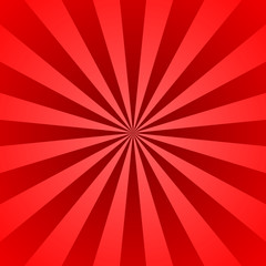 Red rays poster. Popular ray star burst background television vintage. Dark-red and light-red abstract texture with sunburst, flare, beam. Retro art design. Sun star bright pattern Vector Illustration