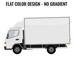 Vector small truck front side. Cargo delivery. Flat color