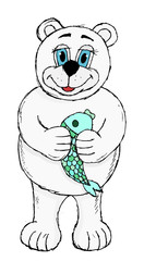 Cute sketchy polar bear