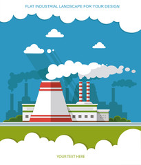 Energy station. The nuclear power plant on the background of the