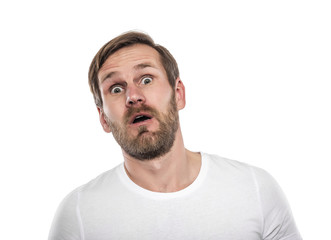 Obraz premium Young man surprised.
