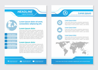 Layout template size A4 Front page and back page  Blue Vector  design