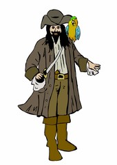 Pirate with parrot