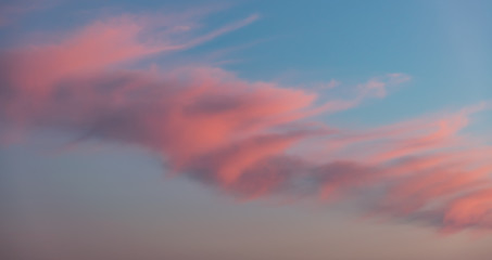 Beautiful and warm colored sunset sky.