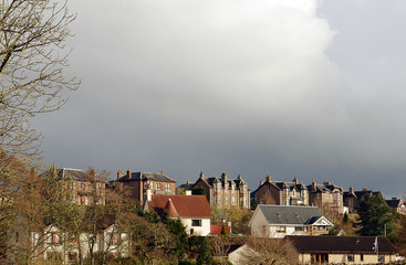 Storm clouds over Victorian villas