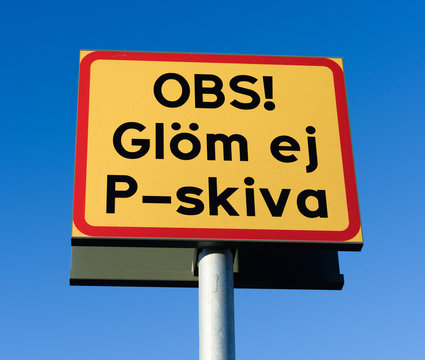 OBS! Gl&ouml;m ej p-skiva