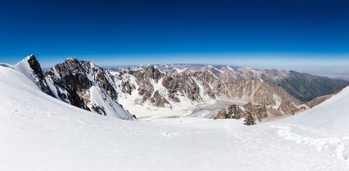 Beautiful mountain panorama from summit