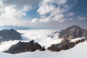 Tian Shan mountains. View from summit