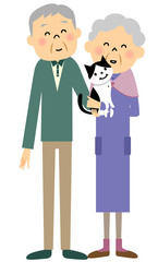 シニア夫婦と猫