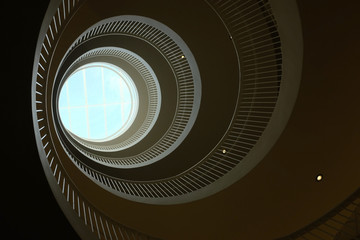 bottom view of a spiral staircase