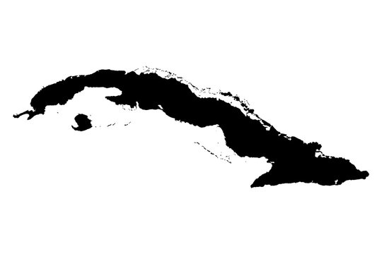 Cuba black map on white background vector