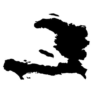 Haiti black map on white background vector