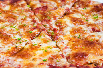 Obraz na płótnie Canvas Pizza Margherita close up.