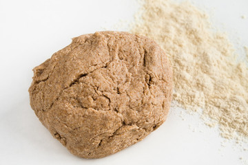 Whole grain dough close up.