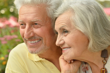 Senior couple  in summer park
