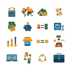 Currency exchange forex web app application money flat vector