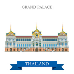 Fototapeta premium Grand Palace in Bangkok Thailand vector flat attraction travel