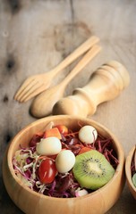 Spinach salad and fruit