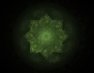 Elementary Particles series. Interplay of abstract fractal forms on the subject of nuclear physics science and graphic design.