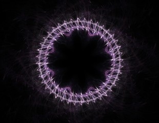 Colorful fractal rings, digital artwork