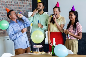 Fototapeta premium Colleagues celebrating birthday