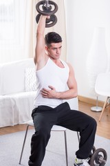 Man lifting weights