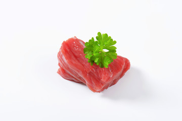 Raw beef meat chunk