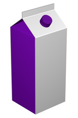 Carton of milk, isolated on white background.
