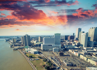 Fototapeta na wymiar Beautiful panoramic aerial view of New Orleans - Louisiana - USA