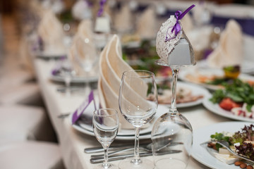 stylish luxury decorated tables for the celebration for a weddin
