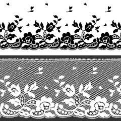 Vector lace border design set