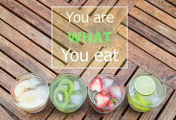 You are what you eat quote design poster