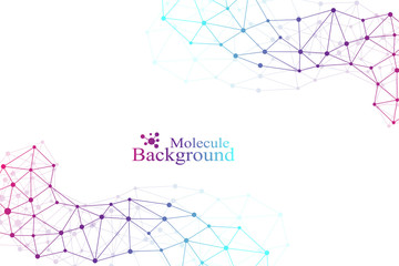 Graphic background molecule and communication. Connected lines with dots. Medicine, science, technology design .Vector illustration