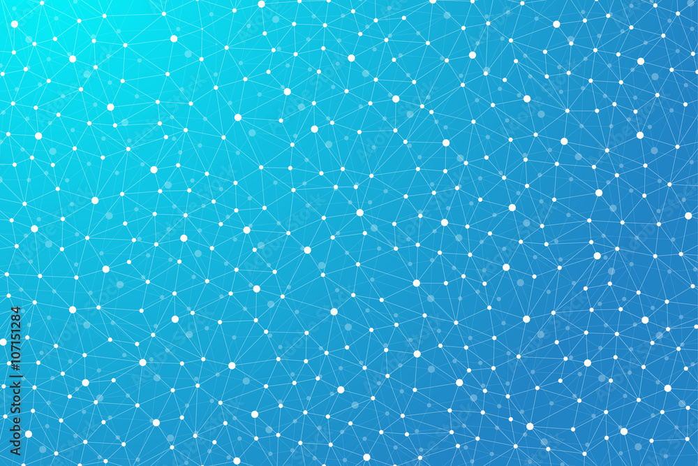 Poster geometric abstract background with connected line and dots. vector illustration
