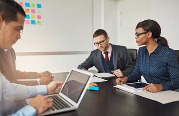 Group of multiracial colleagues in a meeting