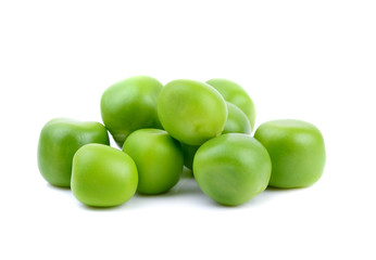 Peas on white background