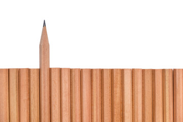 Sharp pencil stand out of other pencils