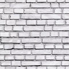 Foto op Plexiglas Baksteen textuur muur wit herhalen oud metselwerk bruine baksteen