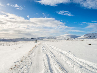 Snowcapped Mountain during winter in Iceland